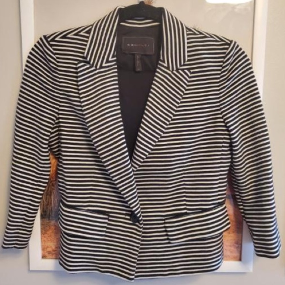 BCBG MaxAzria Natalia Striped Cropped Blazer